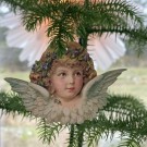 Glansbilder med glitteroppheng - engleansikter, 6 pk thumbnail