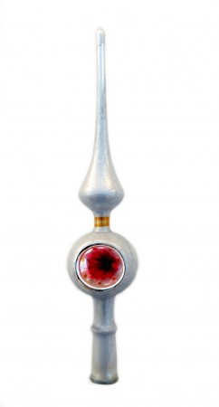 Spir av glass sølv - 22 cm