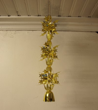 Uro gull klokke - original 1970-talls julepynt