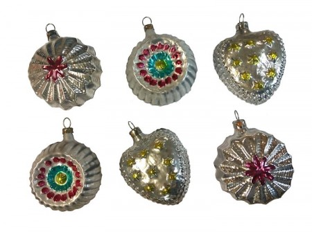 Nostalgiske juletrekuler - 6 pk