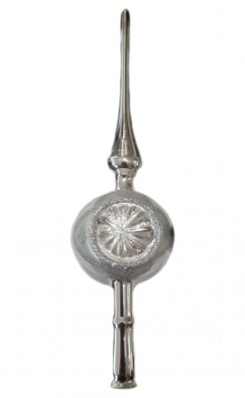 Spir av glass sølv - 29 cm