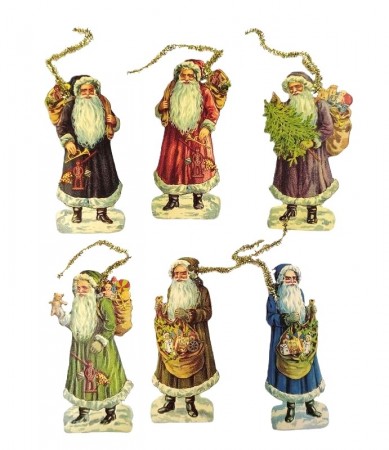 Glansbilder med glitteroppheng - St. Nikolas, 6 pk
