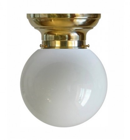 Plafondlampe 100 - opalhvit rund skjerm