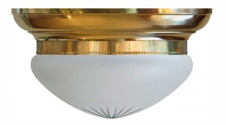 Plafondlampe 300 - slipt glasskjerm med stjerne