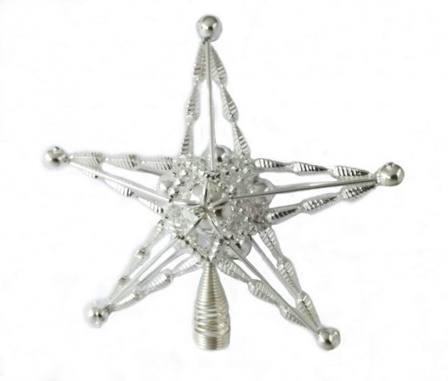 Stjernen er laget av glassperler.