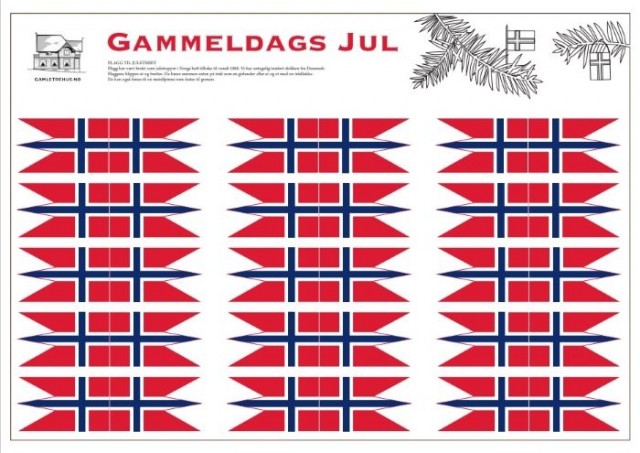 Dekorative splittflagg til juletreet.