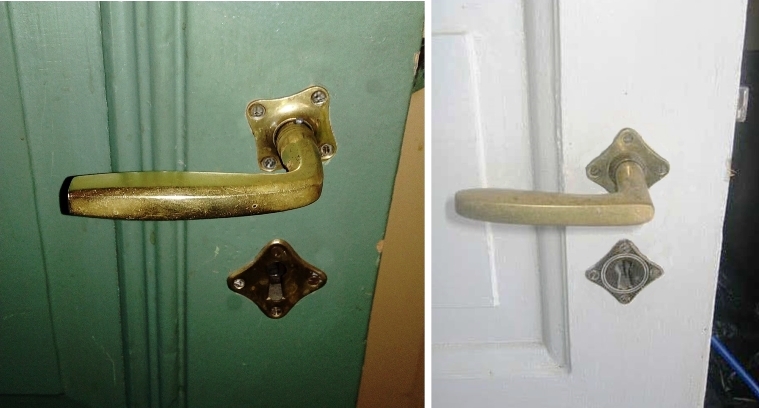 Firkantede skilt originale fra tidsperioden. Bilder fra Krøderen og Halden. Foto: Gamletrehus.no
