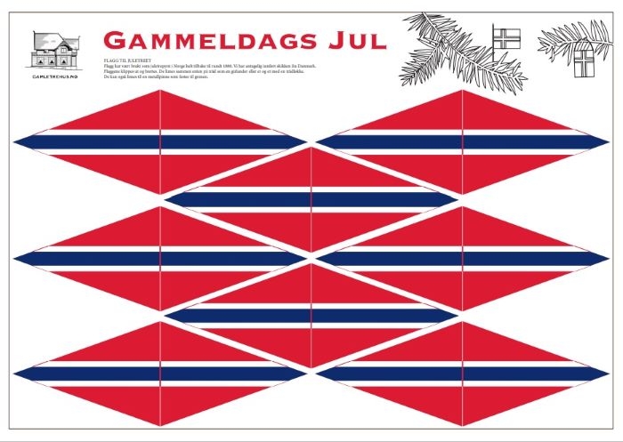 Lag din egen flagglenke til juletreet.