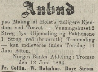 Anbud Tromsø 14 Juni 1894