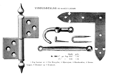 Sett med gamle beslag Trio 904