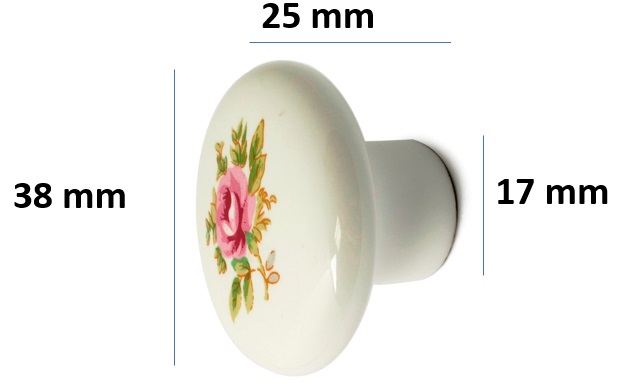 1990 talls blomsterknott til skap med blomstermotiv